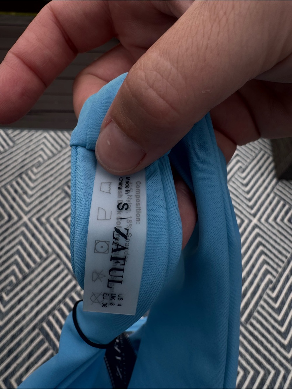 Zaful Sky Blue Scoop Neck Bikini Set - Picture 3 of 3